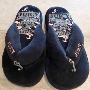 Juicy Couture black plush slippers - Sz 10